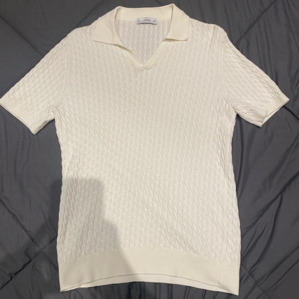 Mango Cable-Knit Polo